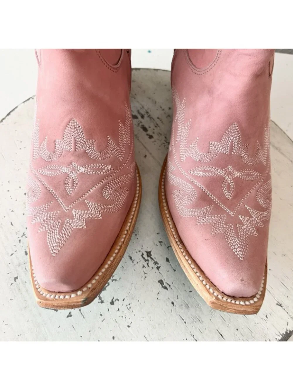 Lane LEXINGTON Over the Knee Womens Cowboy Boots Pink Western Snip Toe Tall 8.5